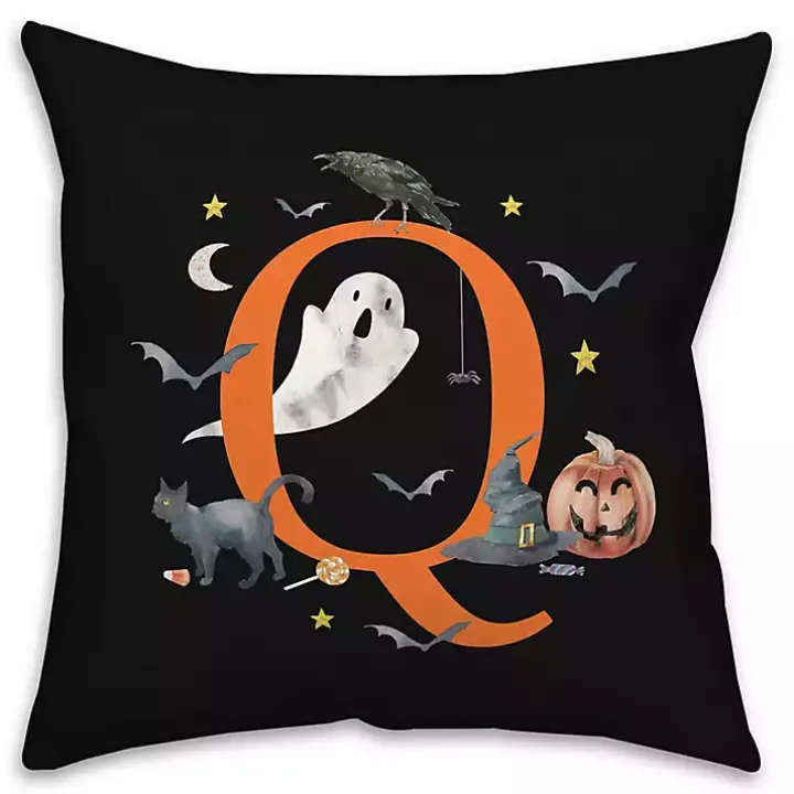 Monogram Q Halloween Indoor/Outdoor Pillow