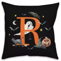 Monogram R Halloween Indoor/Outdoor Pillow