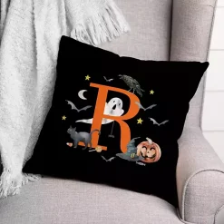 Monogram R Halloween Indoor/Outdoor Pillow