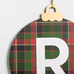 Monogram R Plaid Ornament Wall Plaque