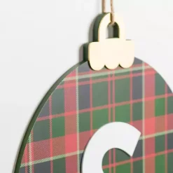 Monogram R Plaid Ornament Wall Plaque