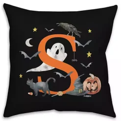 Monogram S Halloween Indoor/Outdoor Pillow