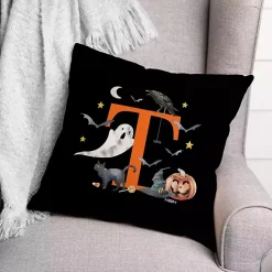Monogram T Halloween Indoor/Outdoor Pillow