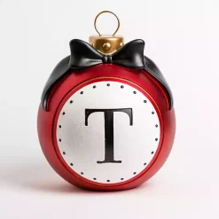 Monogram T Outdoor Christmas Ornament