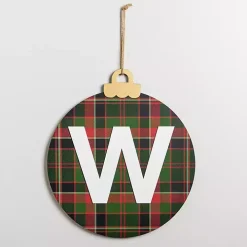 Monogram W Plaid Ornament Wall Plaque