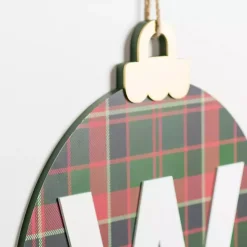 Monogram W Plaid Ornament Wall Plaque