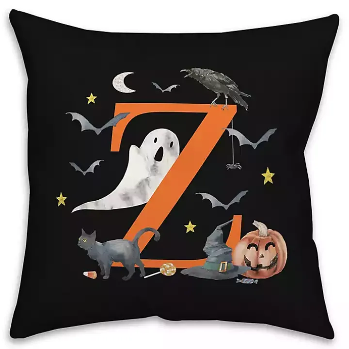 Monogram Z Halloween Indoor/Outdoor Pillow