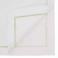 Moonbeam White Hemstitch Border Table Runner