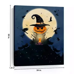 Moonlit Jack O Lantern Canvas Art Print, 24x30