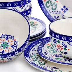 Mosaic Glazed Round 12-pc. Dinnerware Set