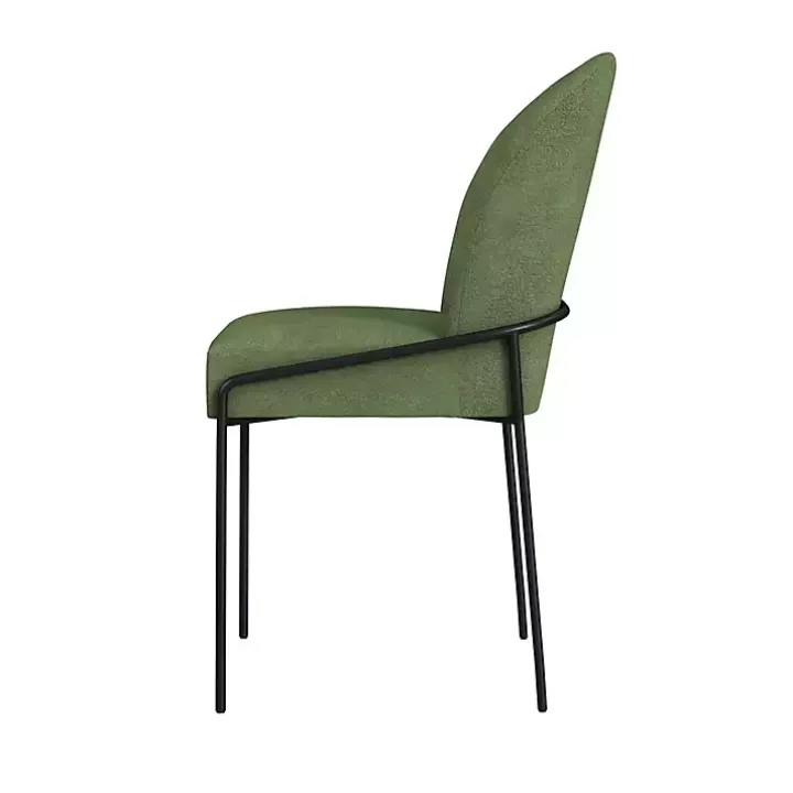 Moss Green Velvet Metal Dining Chair