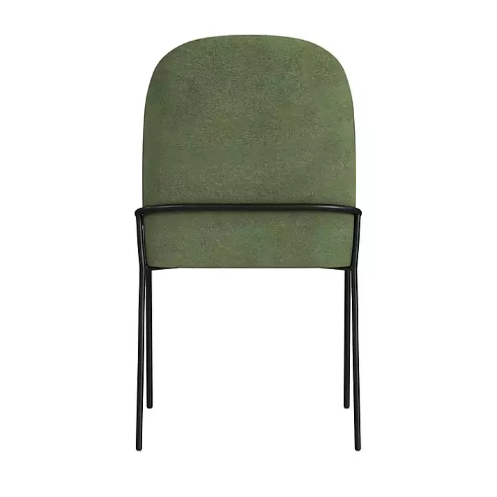 Moss Green Velvet Metal Dining Chair