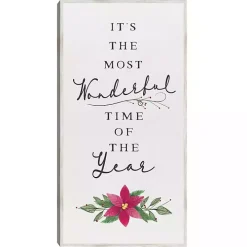 Most Wonderful Time Christmas Canvas Wall Plaque