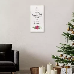 Most Wonderful Time Christmas Canvas Wall Plaque