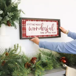 Most Wonderful Time Plaid Wall Plaque