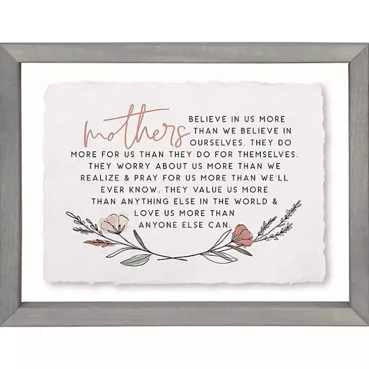 Mothers Believe in Us Framed Wall Plaque