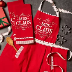 Mrs. Claus Apron and Kitchen Towels, Set of 3