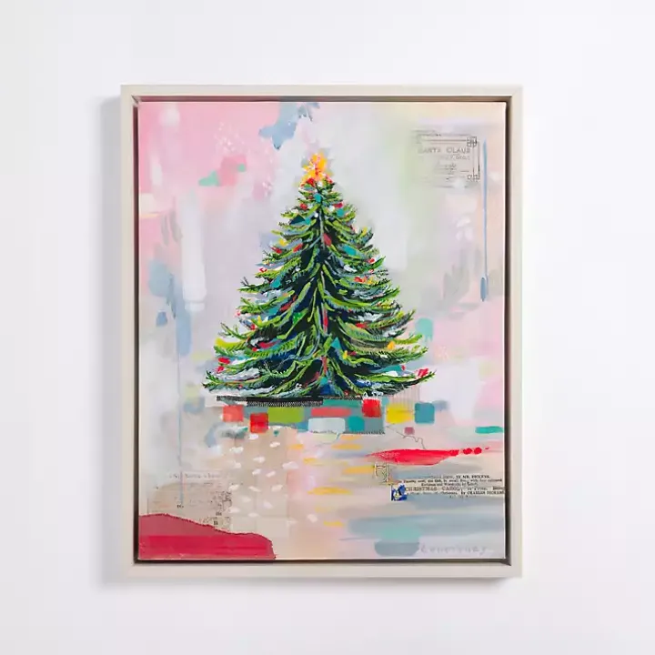 Multicolor Abstract Tree Framed Canvas Art Print