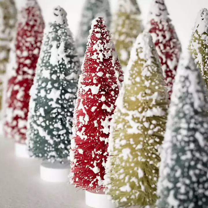 Multicolor Bottlebrush Christmas Trees, Set of 12