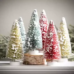 Multicolor Bottlebrush Christmas Trees, Set of 12