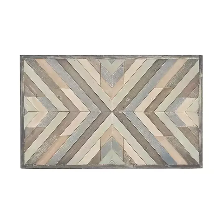 Multicolor Criss Cross Chevron Wood Wall Plaque