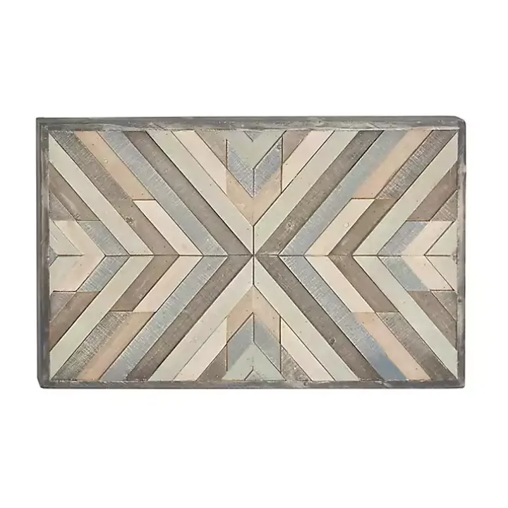 Multicolor Criss Cross Chevron Wood Wall Plaque