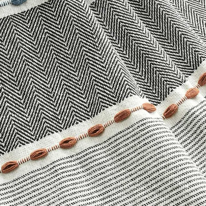 Multicolor Herringbone Stripe Throw