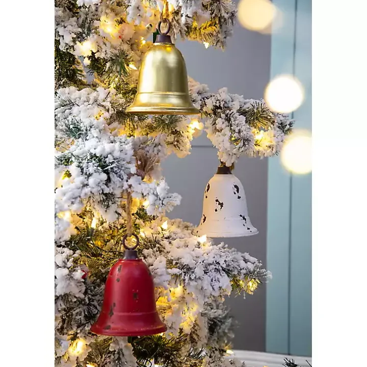 Multicolor Metal Christmas Bells, Set of 3