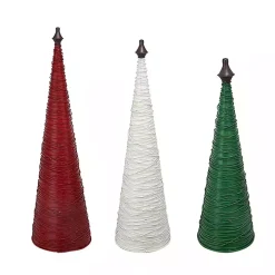Multicolor Swirled Iron Christmas Trees, Set of 3