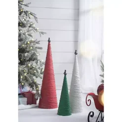 Multicolor Swirled Iron Christmas Trees, Set of 3