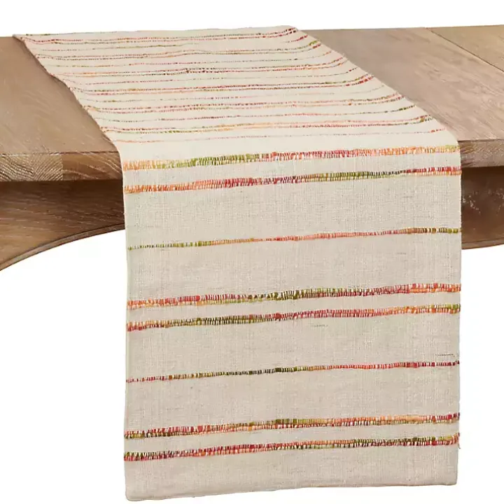 Multicolor Woven Lines Table Runner, 90 in.