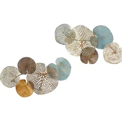 Multicolored Metal Circles Wall Plaques, Set of 2