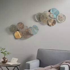 Multicolored Metal Circles Wall Plaques, Set of 2