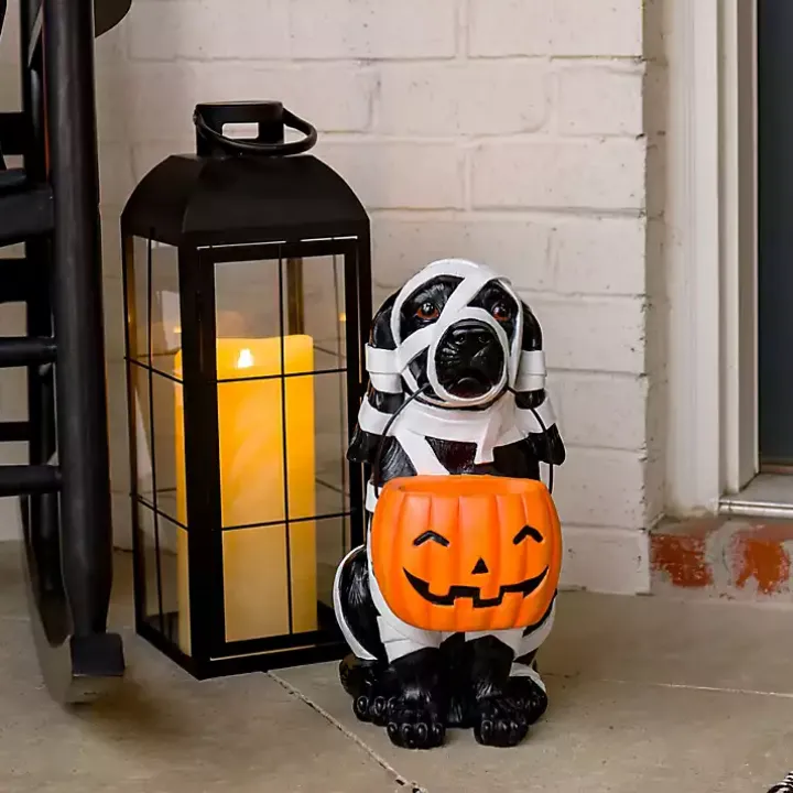 Mummy Dog Halloween Statue
