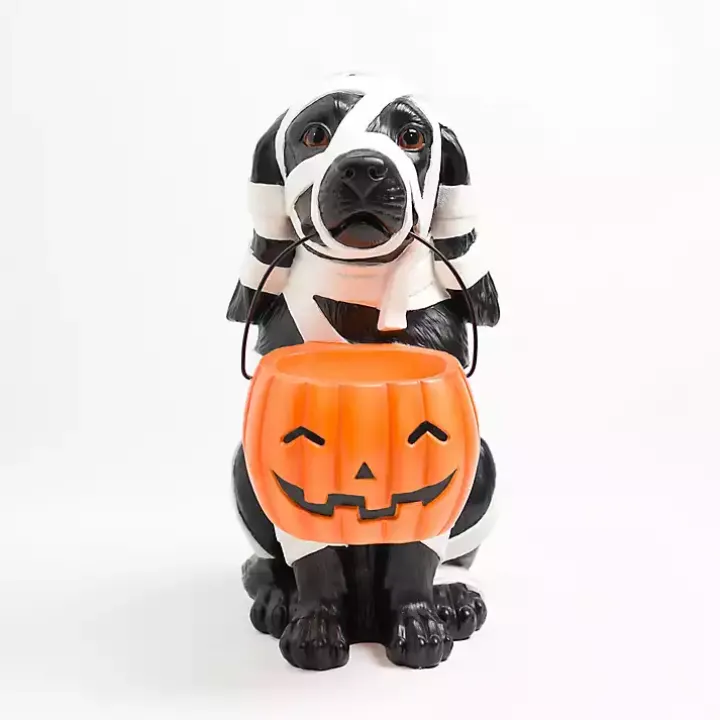 Mummy Dog Halloween Statue