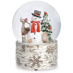 Musical Snowman and Animals Christmas Dome