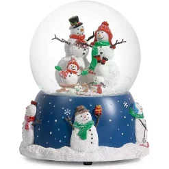 Musical Snowman Family Christmas Dome