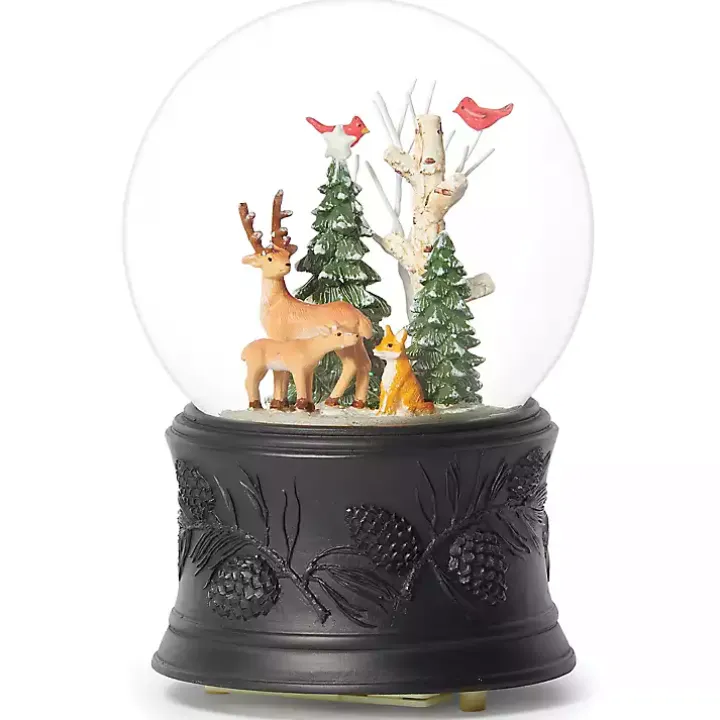 Musical Swirl Deer Christmas Dome