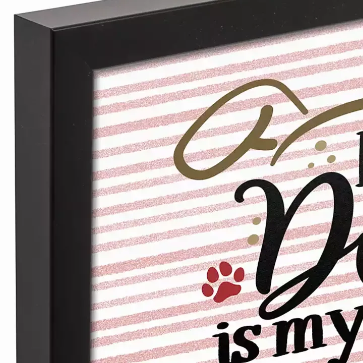 My Dog is My Valentine Framed Canvas Wall Plaque