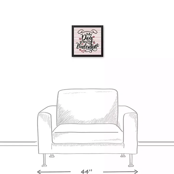 My Dog is My Valentine Framed Canvas Wall Plaque
