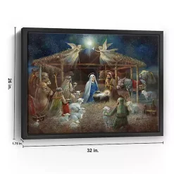 Nativity at Twilight Framed Canvas Art Print