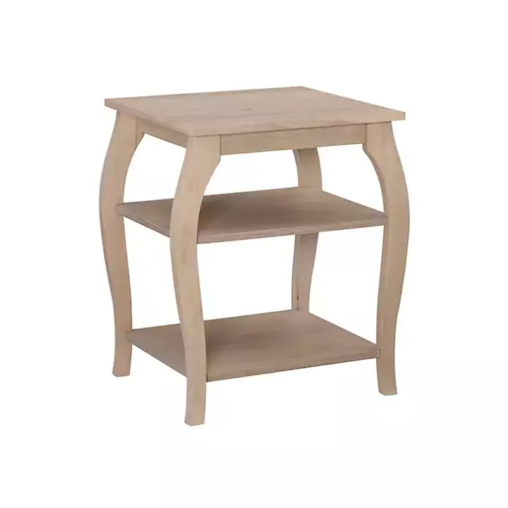 Natural Prismatic Wood Accent Table