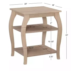 Natural Prismatic Wood Accent Table