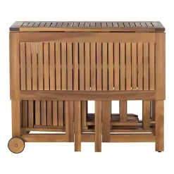Natural Acacia Wood 4-pc. Foldable Dining Set