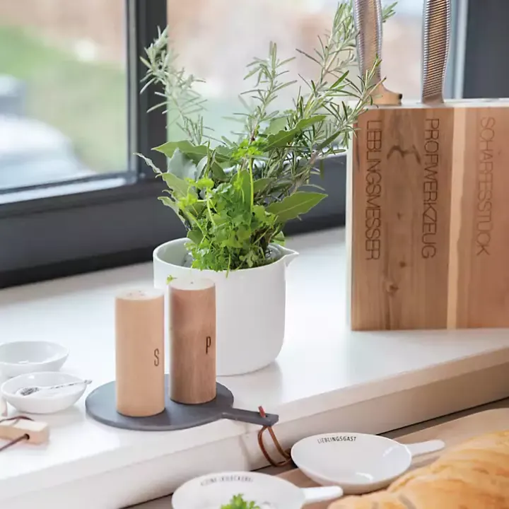 Natural Acacia Wood Salt & Pepper Shakers