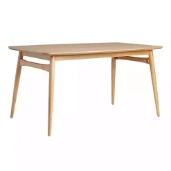 Natural Ash Wood Mid-Century Modern Dining Table