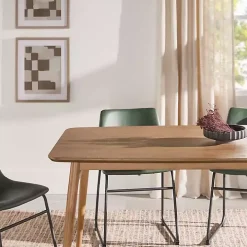 Natural Ash Wood Mid-Century Modern Dining Table