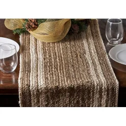 Natural Bleached Bordered Jute Table Runner