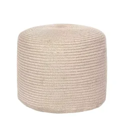 Natural Cable Braided Pouf