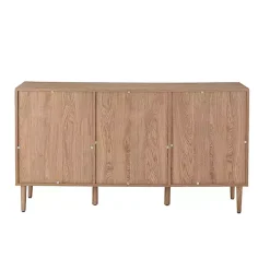 Natural Cane Wood Arched Sideboard Cabinet